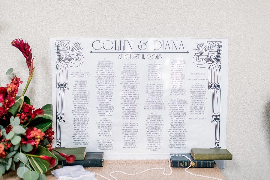 Foam Board Seating Chart