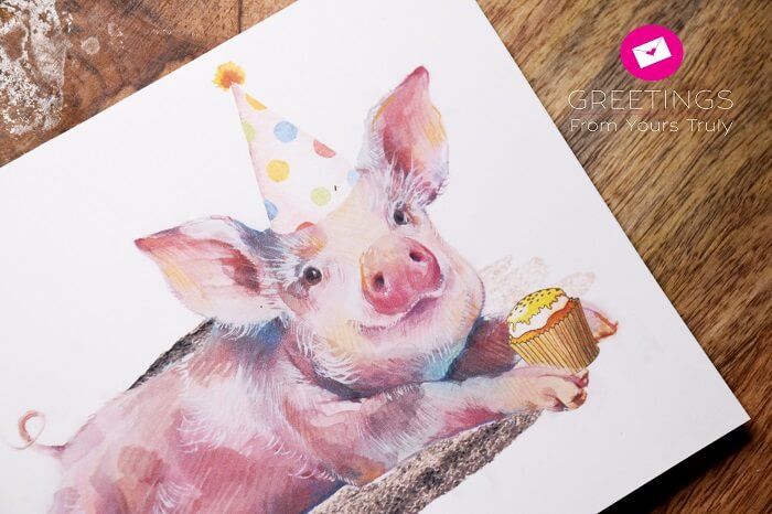 Pig Birthday Card