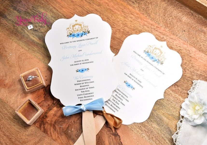 Custom Wedding Programs With Wooden Handle